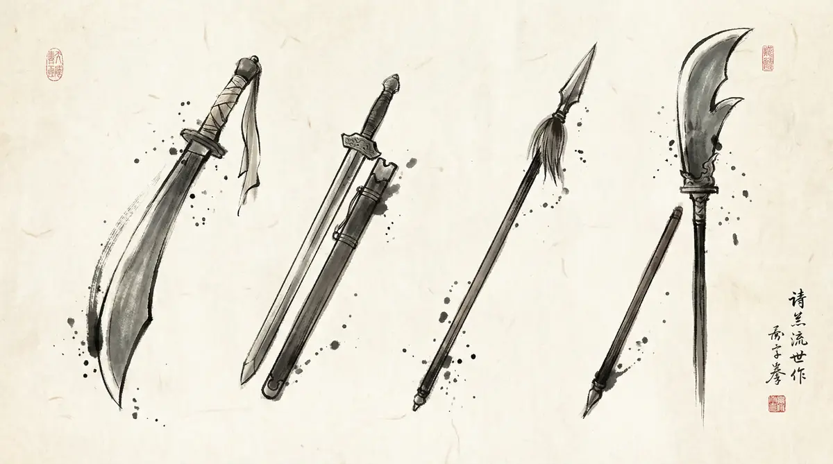 青龙偃月刀水墨图鉴 - 四虎